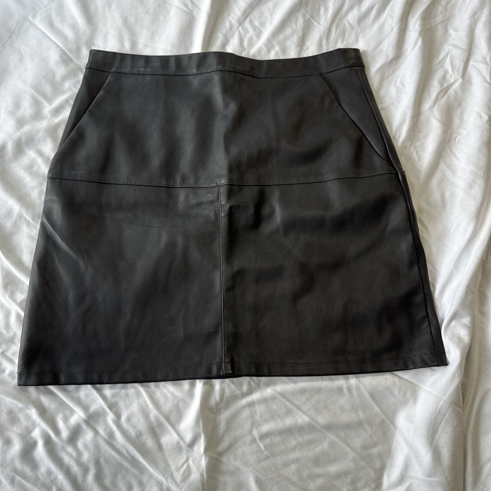 Shinestar Black Faux Leather Indie Goth Mini Skirt